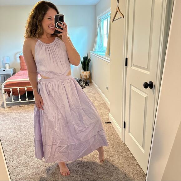 ShopBop Something Navy Purple Lilac Cutout Maxi Dress Large - Picture 4 of 11